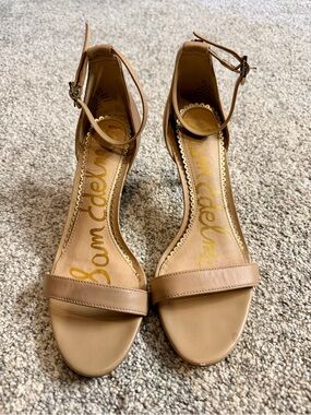 Sam Edelman Nude Tan Ankle-Strap Heels